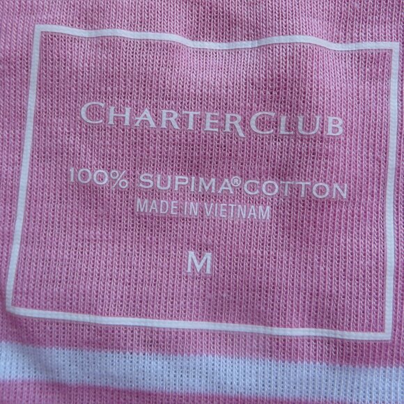 NEW Charter Club Womens Shirt Size M Pink 100% Supima Cotton Short Sleeves - Picture 6 of 9